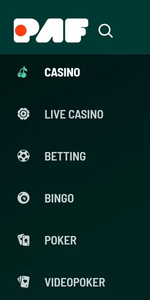 RAF Casino Recension 4 PAF Casino Spelutbud