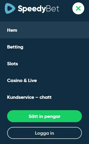 SpeedyBet Meny