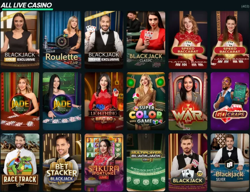 Speedybet Live casino