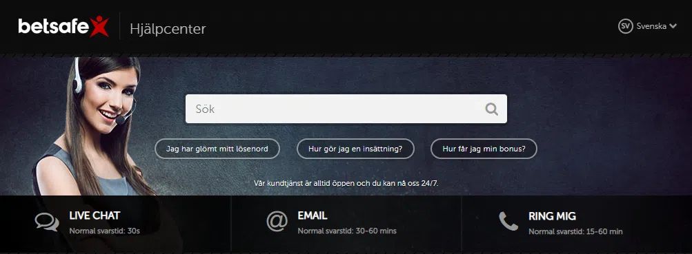 Betsafe - Kundservice