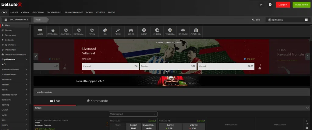Betsafe - Odds (Sportsbook)