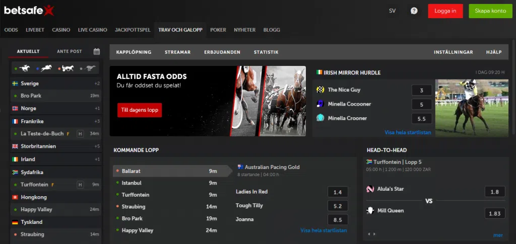 Betsafe - Trav och Galopp