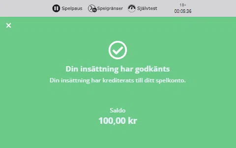 Hajper - Godkänd insättning