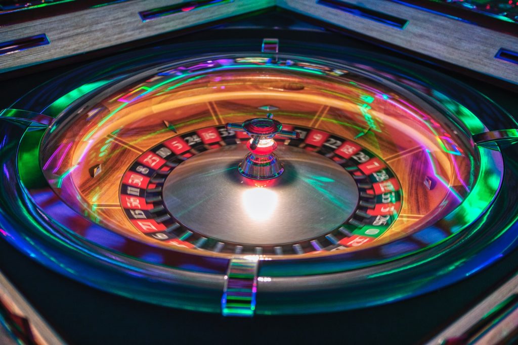 Roulette bord med neon
