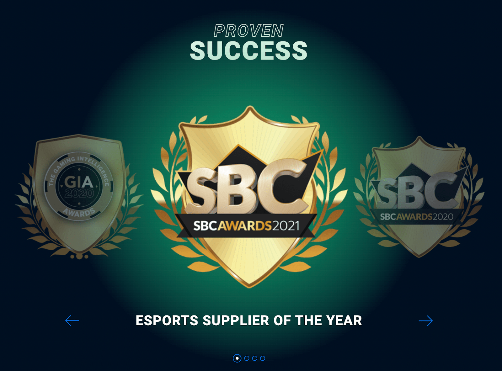 SBC award 2021 - Best Esports supplier