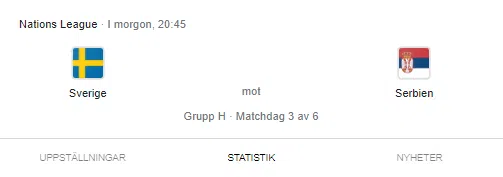 Sverige vs Serbien 9 Juni 2022