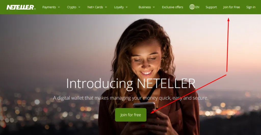 Neteller 1 Gratis registrering