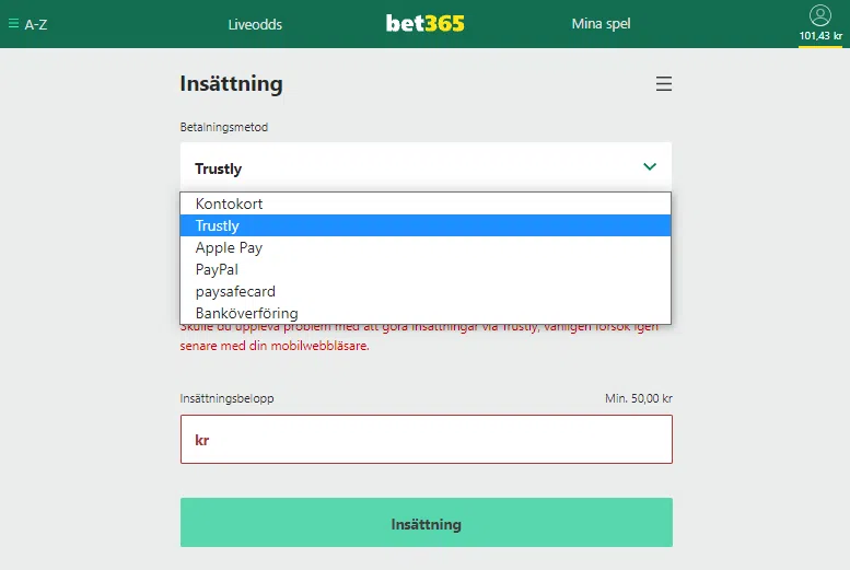 Bet365 - ins ttning