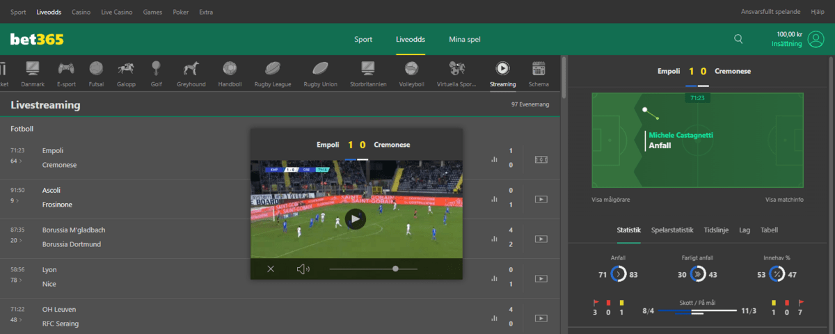 Bet365 - live streaming