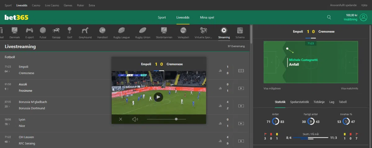 Bet365 - live streaming