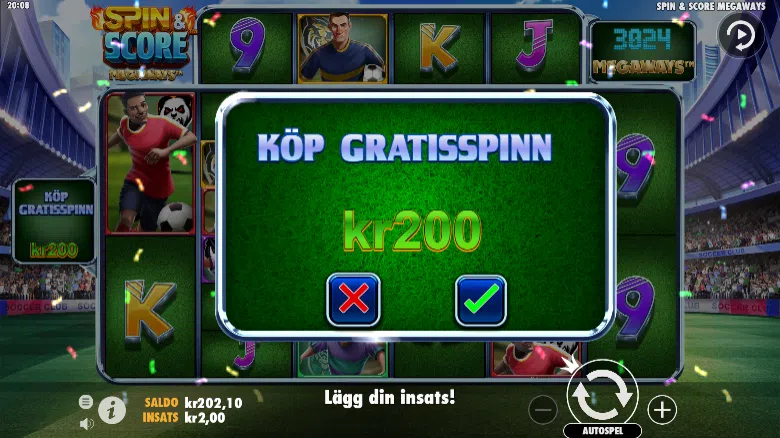 Spin Score MEGAWAYS Pragmatic Kop gratisspinn bonusrunda