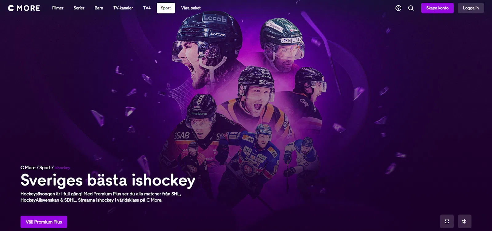 Cmore - streama ishockey