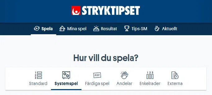 SvenskaSpel Stryktipset Hur vill du spela Systemspel