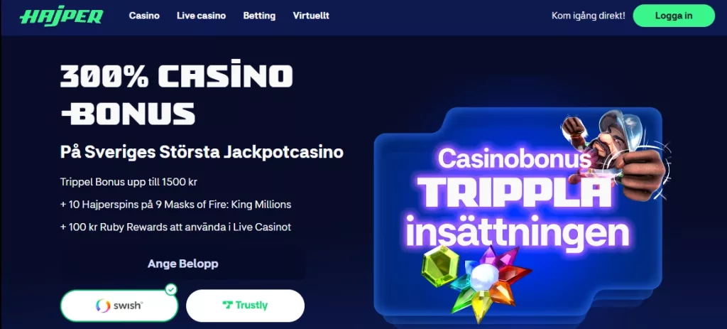Hajper Casino Bonus 300