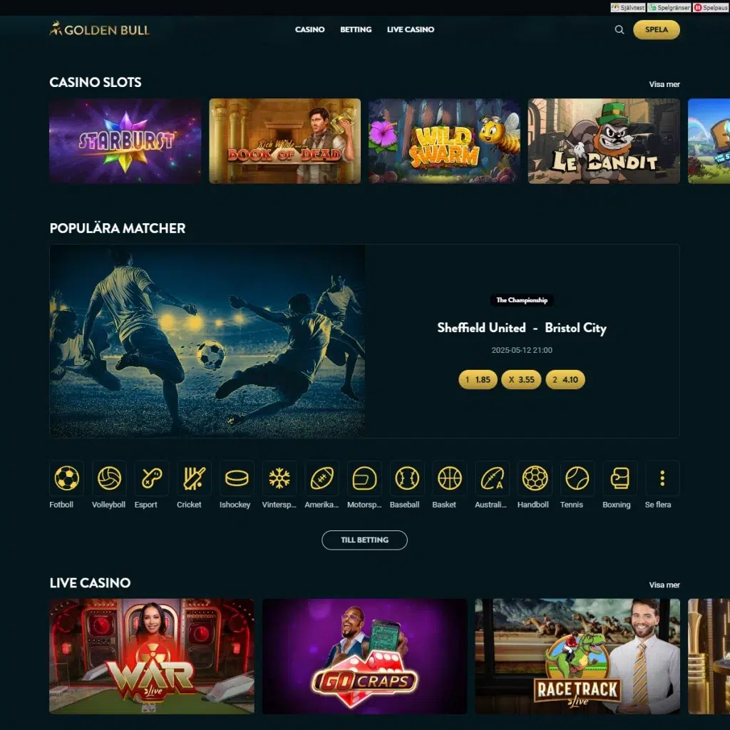 Golden Bull Casino Recension 3 Golden Bull Spelutbud