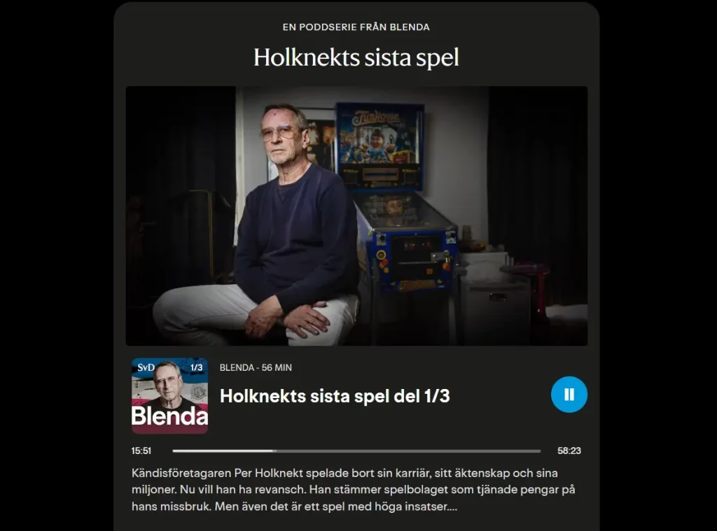 Per Holknekt och Berth Milton Jr lanserar Milton Casino – utan svensk spellicens 3 Milton Casino Holknekts sista spel BLENDA PODDSERIE